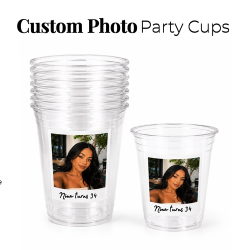 Custom Photo Party Cups | Personalized 16 oz Plastic Cups